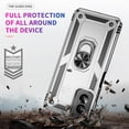 thumbnail image 2 of Dteck for Motorola Moto G Play 4G 2024 Case, Shockproof Heavy Duty Rotated Ring Kickstand Metal Ring Bracket All-Round Anti Drop Armor TPU+PC Case with Magnetic car Mount Cover, Silver, 2 of 4