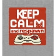 thumbnail image 2 of Keep Calm and Respawn Controller Youth Heather Gray Long Sleeve Hoodie-Medium, 2 of 6