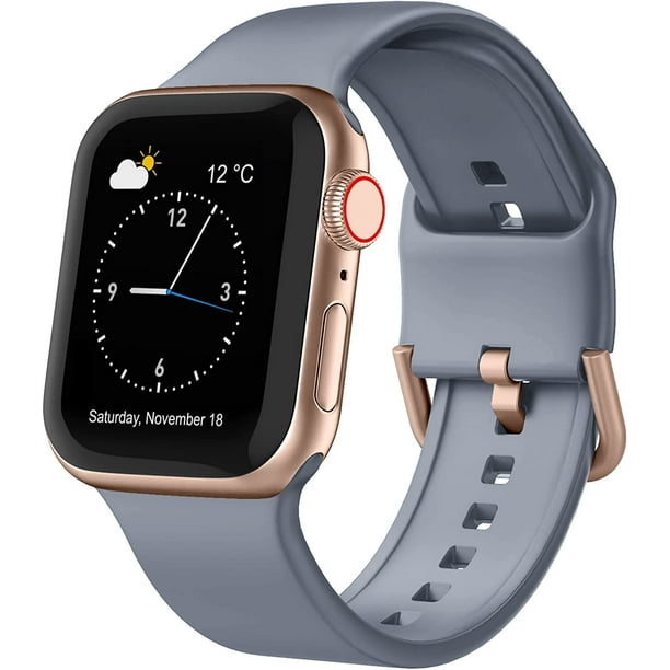Correa deportiva compatible con correas de Apple Watch de 49 mm, 45 mm, 44 mm, 42 mm, 41 mm, 40 mm, 38 mm, correa de repuesto de silicona suave con cierre clásico para iWatch Series 9 Ultra SE 8 7 6 5