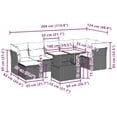 thumbnail image 2 of vidaXL 8 Piece Patio Sofa Set with Cushions Black Poly Rattan, 2 of 10
