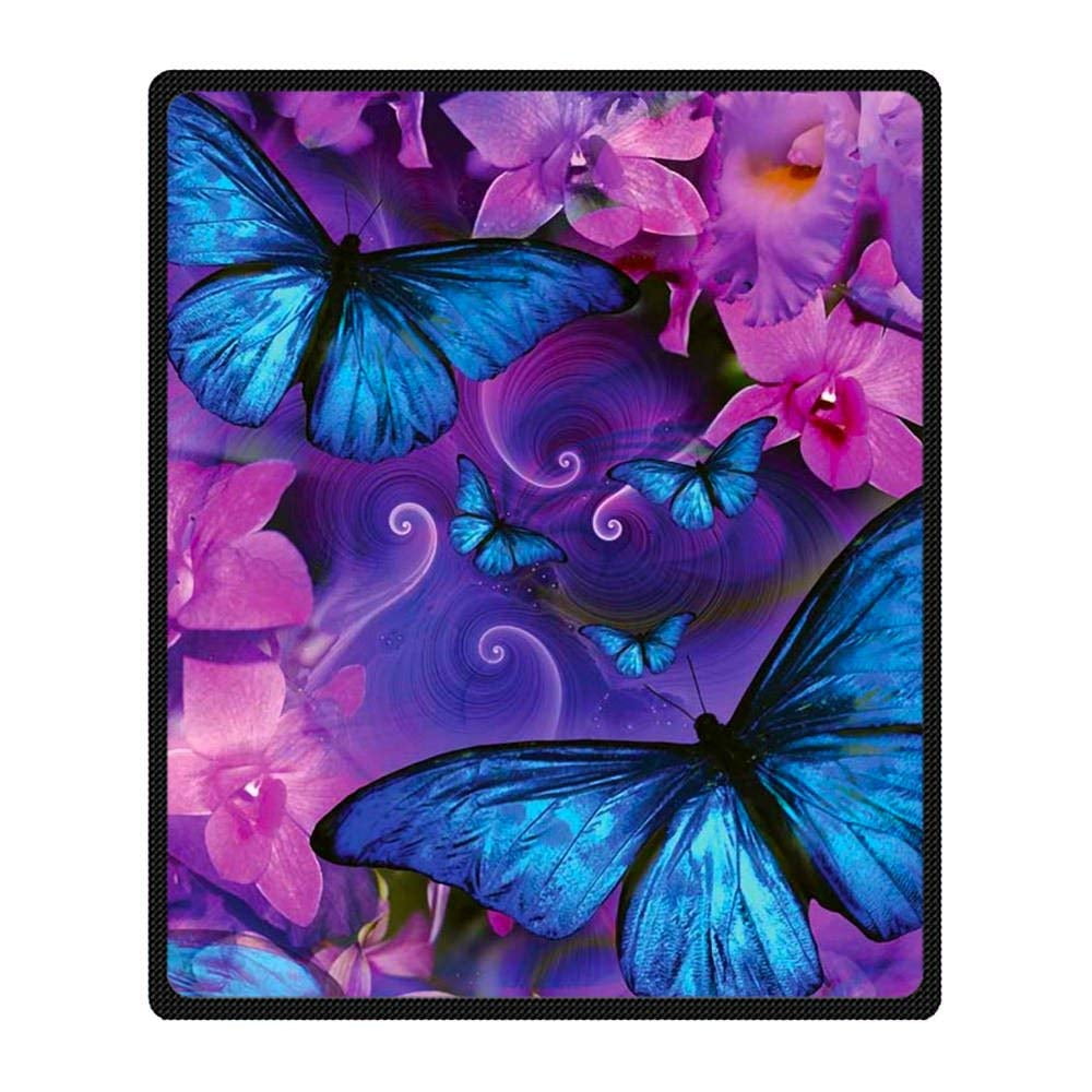 CADecor Butterfly Blanket Fleece Throw Blanket for Sofa or Bed 58x80