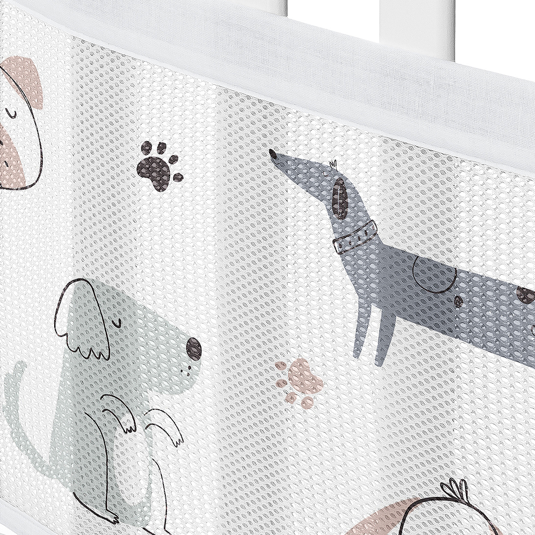 Sweet Jojo Designs + BreathableBaby Cartoon Puppy Boy, Girl, Unisex/Gender Neutral Breathable Mesh Crib Liner