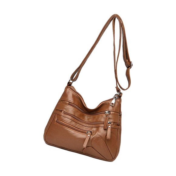 Bolso de hombro para mujer, bandolera, bolso de mano, monedero, piel sintética suave, gran capacidad Marrón Colcomx Bolso tote con varios bolsillos