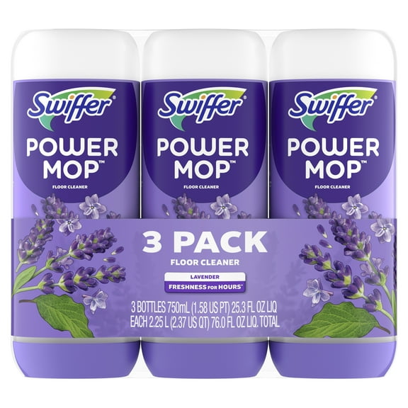 Swiffer Power Mop Floor Cleaning Solution with Lavender Scent, 25.3 fl oz, 3 Count