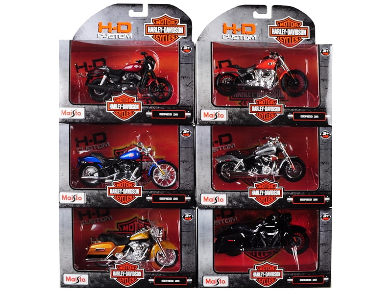 Harley Davidson Motorcycles 6 piece Set Series 36 1/18 Diecast Models by Maisto - Walmart.com