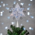 thumbnail image 2 of Northlight 10" Silver Snowflake Lighted Christmas Tree Topper - Blue Lights, 2 of 6