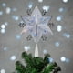 Northlight 10" Silver Flocon de Neige Éclairé Arbre de Noël Topper - Lumières Bleues – image 2 sur 6