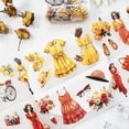 thumbnail image 2 of Diario de estilo ligero y lujoso con diseño de flores, decoración de personajes retro, cinta de diario PET, collage, 2 of 5