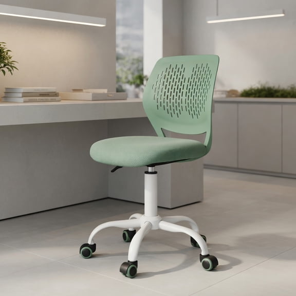 Spaco Ergonomic Children Study Chair with Adjustable Height, Armless Chair, Green