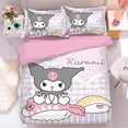 thumbnail image 2 of Lindo Kuromi nuevo juego de sábanas de cuatro piezas con litera cama individual juego de tres piezas Sanrio anime girly corazón ropa de cama al por mayor, 2 of 5