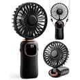thumbnail image 1 of Ventilador de mano portátil, funciona con batería de 4000 mAh con pantalla LED, de mano/cuello/escritorio, ventilador pequeño personal 3 en 1, ventilador de escritorio plegable de 90° con base, 1 of 10