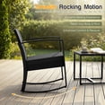 thumbnail image 5 of Homall 3 Pieces Outdoor Rocking Chairs, PE Rattan Chairs with Cushions and Coffee Table Conversation Set, 5 of 7