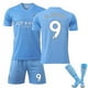 thumbnail image 1 of 2021-2022 No.9 Gabriel Jesús Manchester City Fc Camiseta de fútbol Camiseta para jóvenes/niños Camiseta de fútbol local Conjunto corto con calcetín-22 (120-130 cm)- BmatwkZeng Bmatwe Jersey, 1 of 2