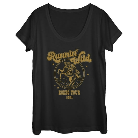 Women's Lost Gods Runnin' Wild Rodeo Tour  Scoop Neck Black 2X Large