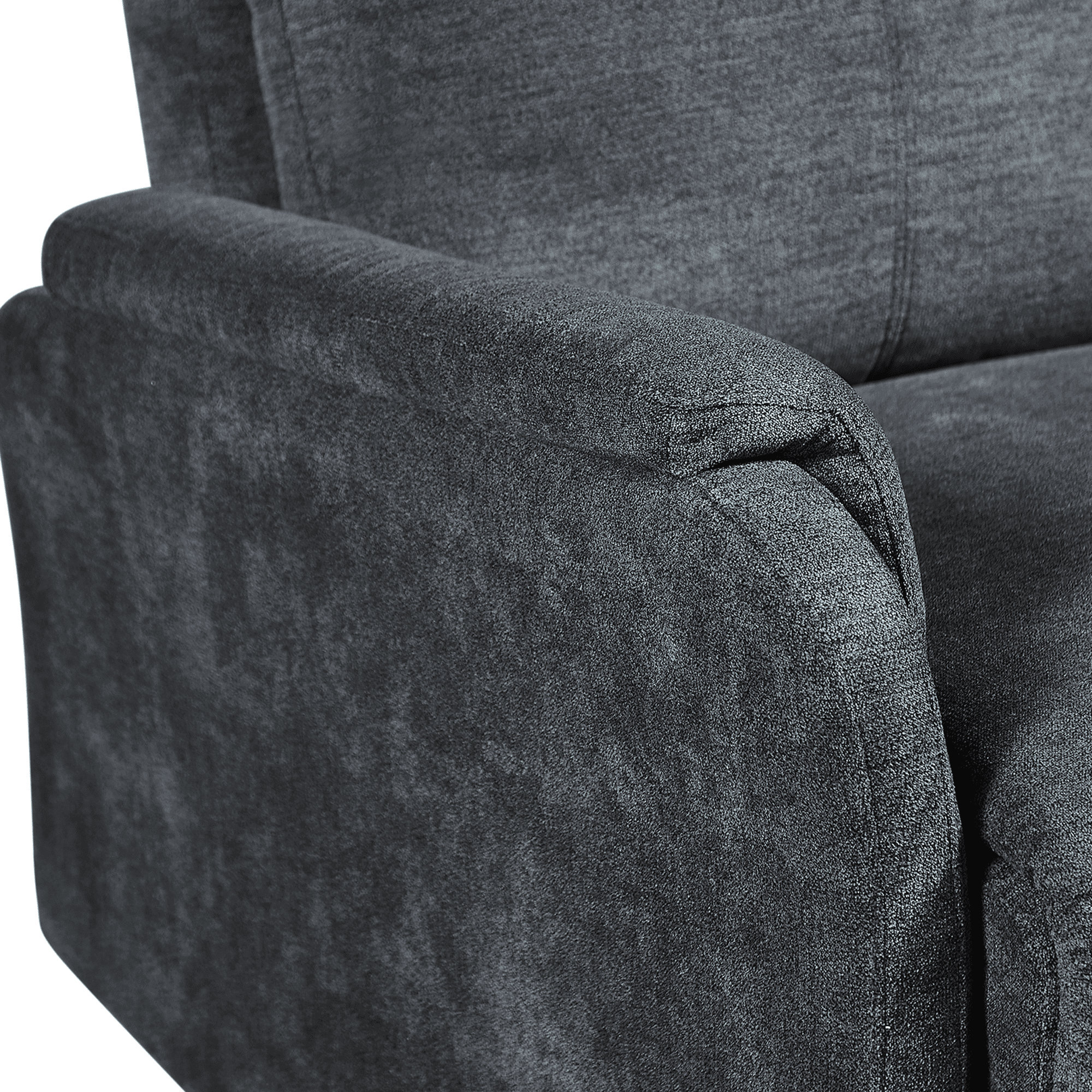 MAYEERTY Recliner Chair With Power function and Deep Body Cushions, Dark Gray Fabric Upholstery
