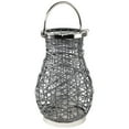 thumbnail image 5 of Northlight Woven Iron Pillar Candle Lantern with Glass Hurricane - 16.25" - Gray, 5 of 8