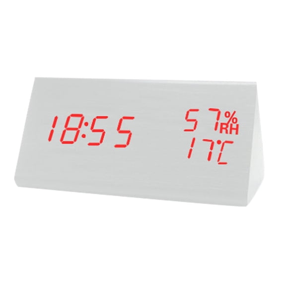 Wooden Alarm Clock, Battery and USB Operated Digital Clocks with Date and Temperature, Loud Alarm Clock for Heavy Sleepers, for Living Room, Bedroom, Office Back-to-school Gifts