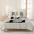 thumbnail image 3 of Queen Quilt Set 90''x96'', Letter E Lightweight Summer Bedspread Coverlet Set with 2 Pillow Shams, Monogram Words Breathable All Season Quilt Bedding for Bedroom/Guest Room, 3 of 9
