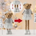 thumbnail image 3 of ZORVINEX Retractable Leg Christmas Bear Decor Stretchable Standing Bear Stuffed Figurine Holiday Plush Ornament For Fireplace Shelf Tabletop Home Party Decoration,Multicolor E, 3 of 7