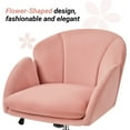 thumbnail image 5 of Yaheetech Modern Office Chair Vanity Chair Swivel Rolling Chair with Armrests, Pink, 5 of 8