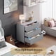 thumbnail image 3 of Gray 3 - cajón cómoda para dormitorio: fluted moderno nightstand con deep cajones, de anchura top, de madera organizer, side mesa para living/hallway/para niños room, 3 of 7