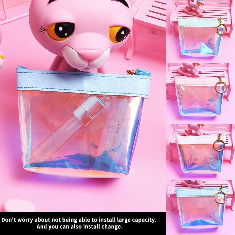 Women Holographic Transparent Coin Purse Jelly Girl's Laser Sweet Mini