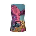 thumbnail image 5 of Lsque Pink Cow In Sunflower Field Printed Workout Tank Tops for Women, Athletic Sports Tank Tops, Compression Sleeveless Dry Fit Shirts,Sleeveless Yoga Shirt-XX-Large, 5 of 9
