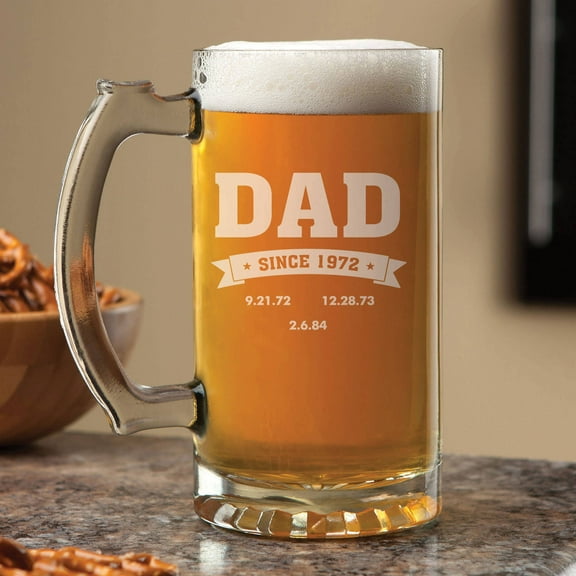 Personalized Beer Mug For Him, Special Dates