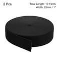 thumbnail image 2 of 2 piezas de bandas elásticas para coser de 1" 10 yardas, bobina de elástico negro de alta elasticidad para pelucas, cinturillas, 2 of 6