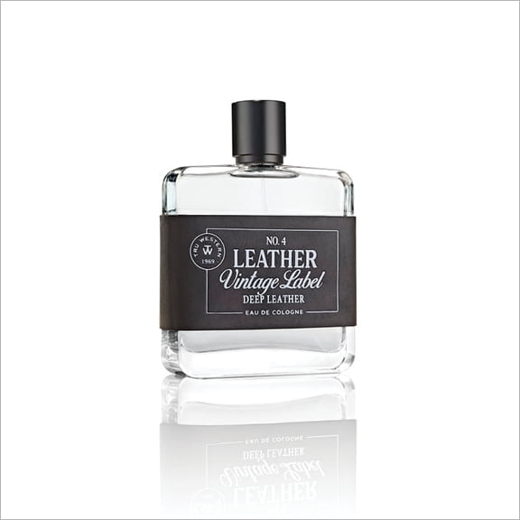 Leather Vintage Label No. 4 Deep Leather Eau de Cologne, 100ml – Intense Woody Leather Scent