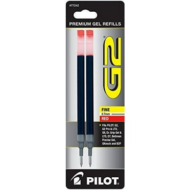 Pilot G2 Gel Ink Refill 2-Pack for Rolling Ball Pens Fine Point Red Ink (77242)