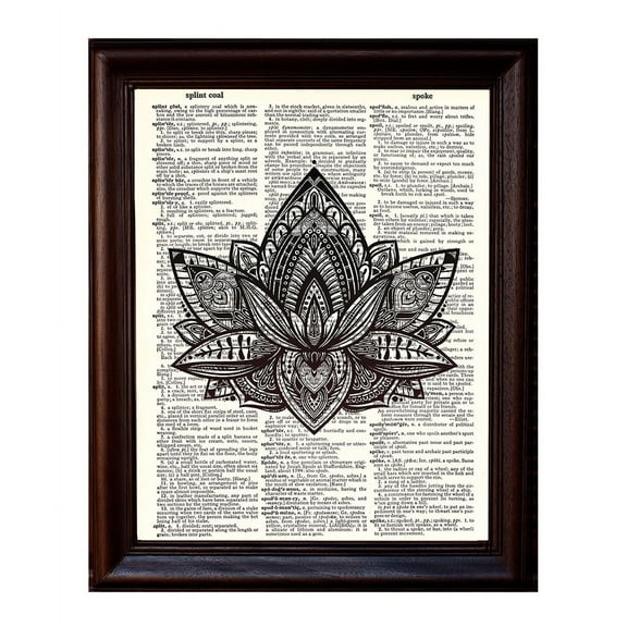 Lotus - Dictionary Art Print Printed On Authentic Vintage Dictionary Book Page - 8 x 10.5