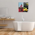 thumbnail image 6 of Zen Canvas Wall Art Spa Still Life with Black Stone Green Candle Pink Waterlily Yellow Flowers Picture Posters for Spa Yoga Room Bathroom, Framed Green 12"x12"x4pcs, 6 of 6
