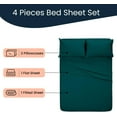 thumbnail image 2 of 600-TC Egyptian Cotton RV Camper - RV Sheets - 4 Piece Bed Set for Campers RV Short King 70" x 80" Sheets for RV Short King Sheet Set 6" Deep Fitted Sheet Luxury Soft (Teal), 2 of 4
