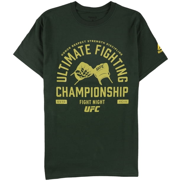 Camiseta gráfica Reebok Fight Night Hands para hombre verde extragrande