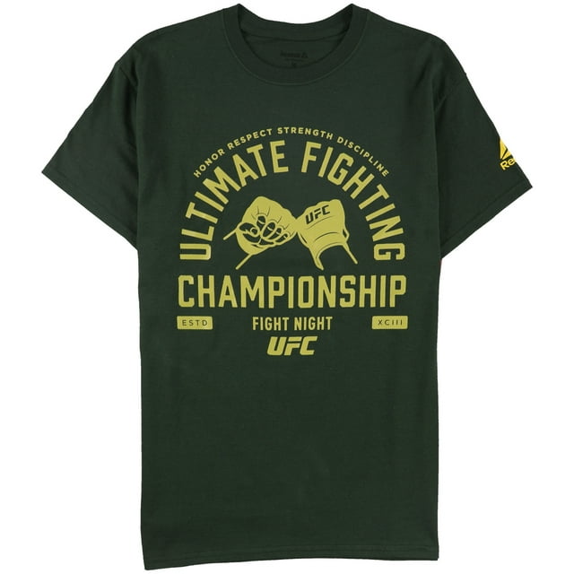 Reebok T-Shirt Graphique Fight Night Hands pour Hommes, Vert, Très Grand