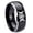 Black 2 Tone Polish Edge, variant on Triple Moons Goddess Concave Black Tungsten Men Ring 10MM
