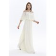 thumbnail image 4 of Women's Beach Wedding Off-Shoulder Long Ruffle Floor Length Bridesmaid Dress, 4 of 5