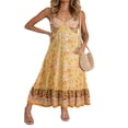 thumbnail image 1 of MesaSe Robe à Bretelles Sexy pour Femmes Imprimé Floral Sans Manches Col en V une Pièce, 1 of 4