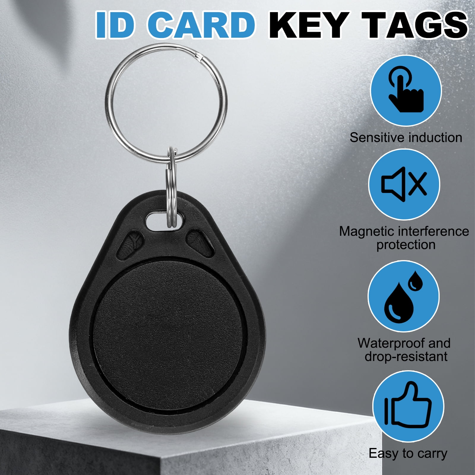Uxcell 50 Pcs 13.56MHz UID Writable Rewritable Smart Key Fobs for Access, Black