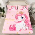 thumbnail image 2 of Castle Fairy Kawaii Unicorn 4 Pieces Queen Sheet Sets,Bling Glitter Ultra Soft Flat Sheet,Kawaii Princess Queen Fitted Sheet for Girls Kids Women,Microfiber Bedroom Decor, 2 of 7