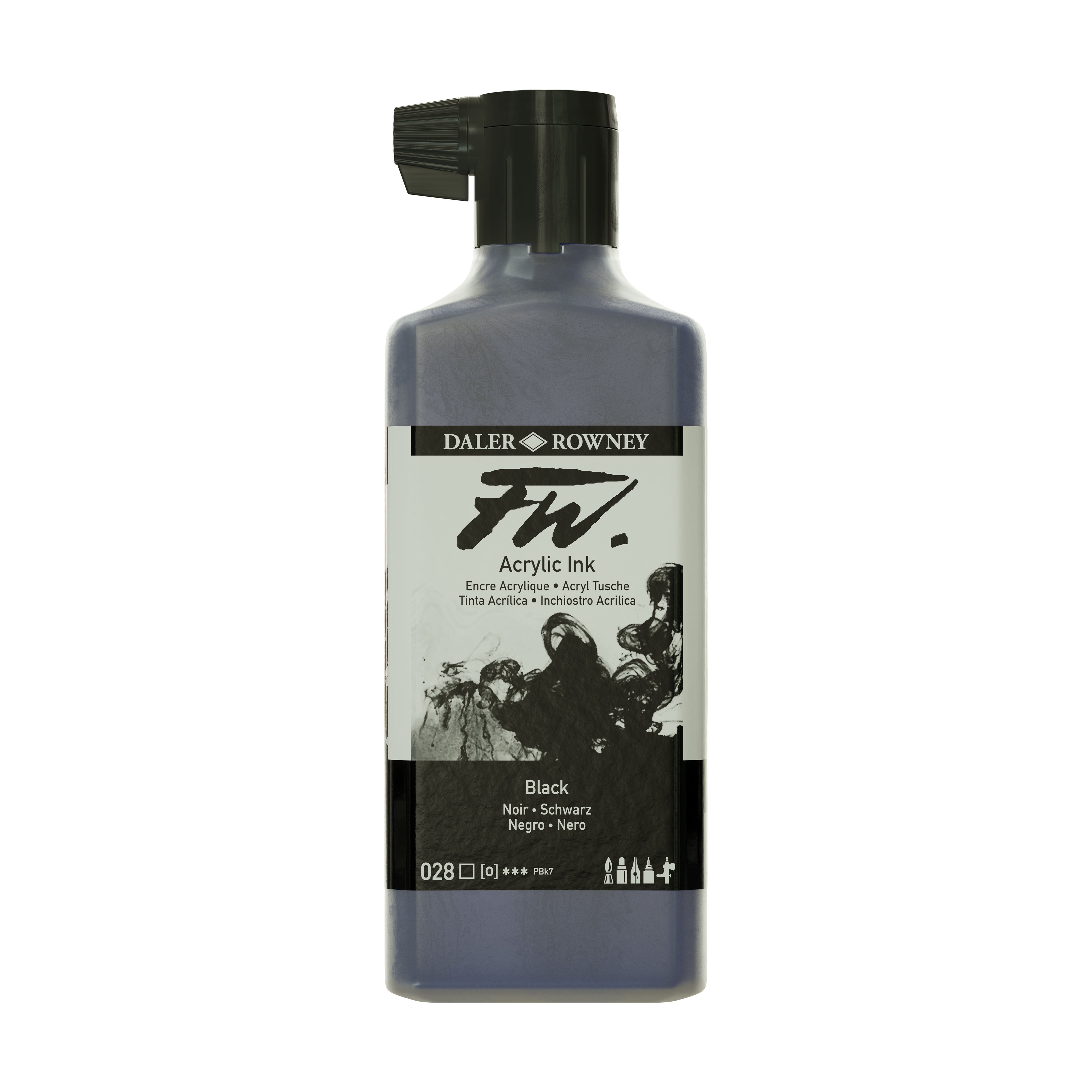 Daler-Rowney FW Acrylic Artists Ink, 6 oz. Bottle, Black India