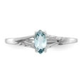 thumbnail image 5 of Solid 14k White Gold Aquamarine Blue March Gemstone Birthstone Marquise Engagement Ring Size 5, 5 of 6