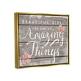 thumbnail image 5 of Stupell Industries Beautiful Girl Inspirational Kids Flower Word Design Metallic Gold Framed Floating Canvas Wall Art, 24x30, by Daphne Polselli, 5 of 5