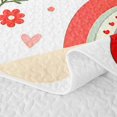 thumbnail image 5 of Manfei Valentine Rainbow Quilt Full, Cherry Tulip Flower Full Bedspread Sets, White Red Green, 3-Piece, 1 Coverlet and 2 Pillowcases, 5 of 7