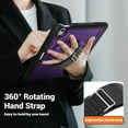 thumbnail image 4 of for iPad Air 13 Inch M2 2024 6th Gen Case with Adjustable Hand Strap, Heavy Duty Shockproof Protective Cover with Rotating Stand, Shoulder Strap, Pencil Holder, Heat Dissipation Tablet Case, Purple, 4 of 12