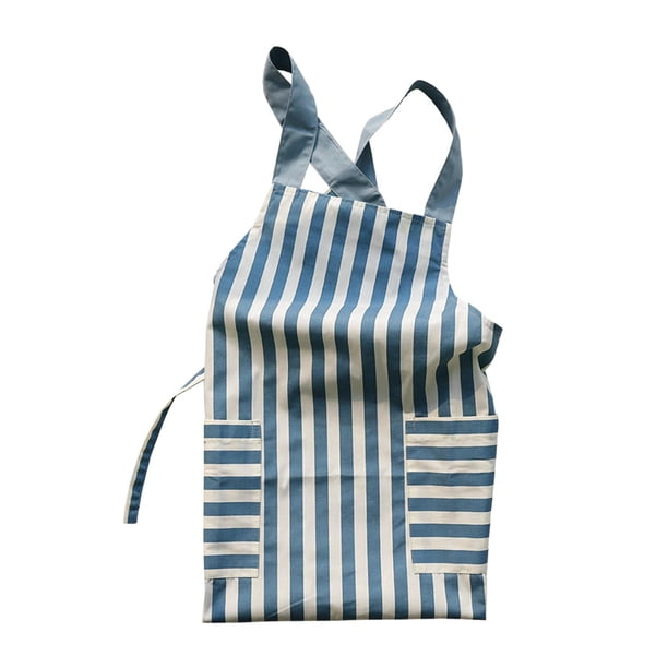 Delantal de cocina resistente a las manchas con 2 bolsillos Delantal de carpintería ligero para tira azul