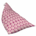 thumbnail image 2 of Floral Lounger Chair Bag, Pattern of Deformed Circles in Repeat with Doodle Geometric Lines Round Spots, High Capacity Storage with Handle Container, Lounger Size, Magenta and Cream, by Ambesonne, 2 of 5