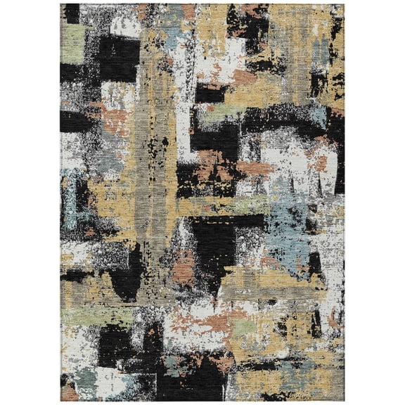 Dalyn Rugs Machine Washable Indoor/Outdoor Chantille ACN2212 Black 2'6" x 3'10" Rug