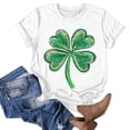 thumbnail image 7 of Plus Size JSKUMAR St Patrick's Day Short Sleeve Shirts for Women Stylish Shamrock Graphic Tee Funny Heart Printed Tops (Green-16,4XL), 7 of 7